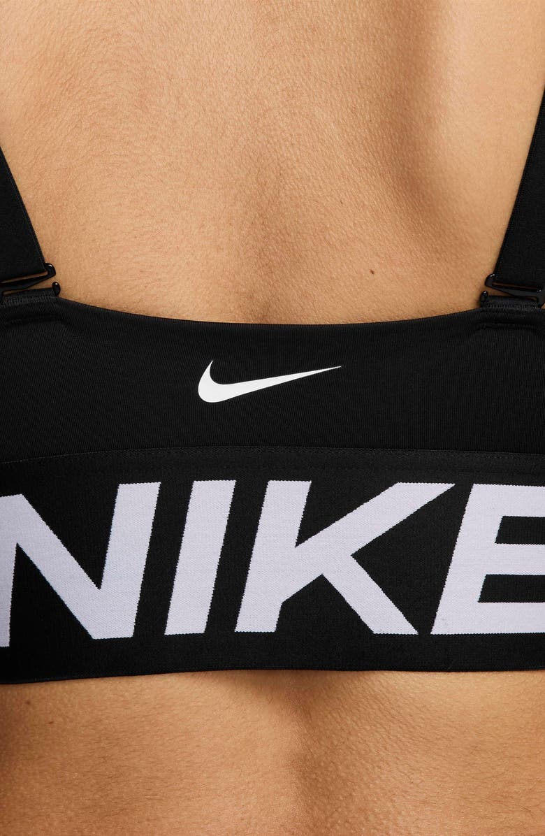 Nike Pro Indy Plunge Medium-Support Padded Sports Bra, Alternate, color, 010 Black/ White/ White