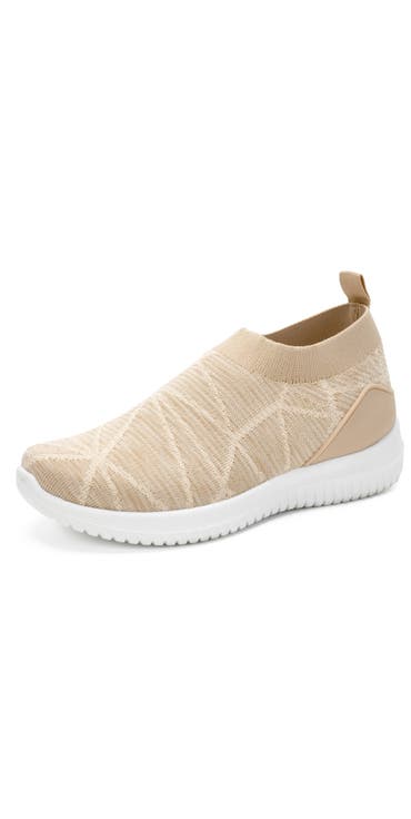 Lightweight Slip-On Knit Sneakers with Breathable Mesh Upper