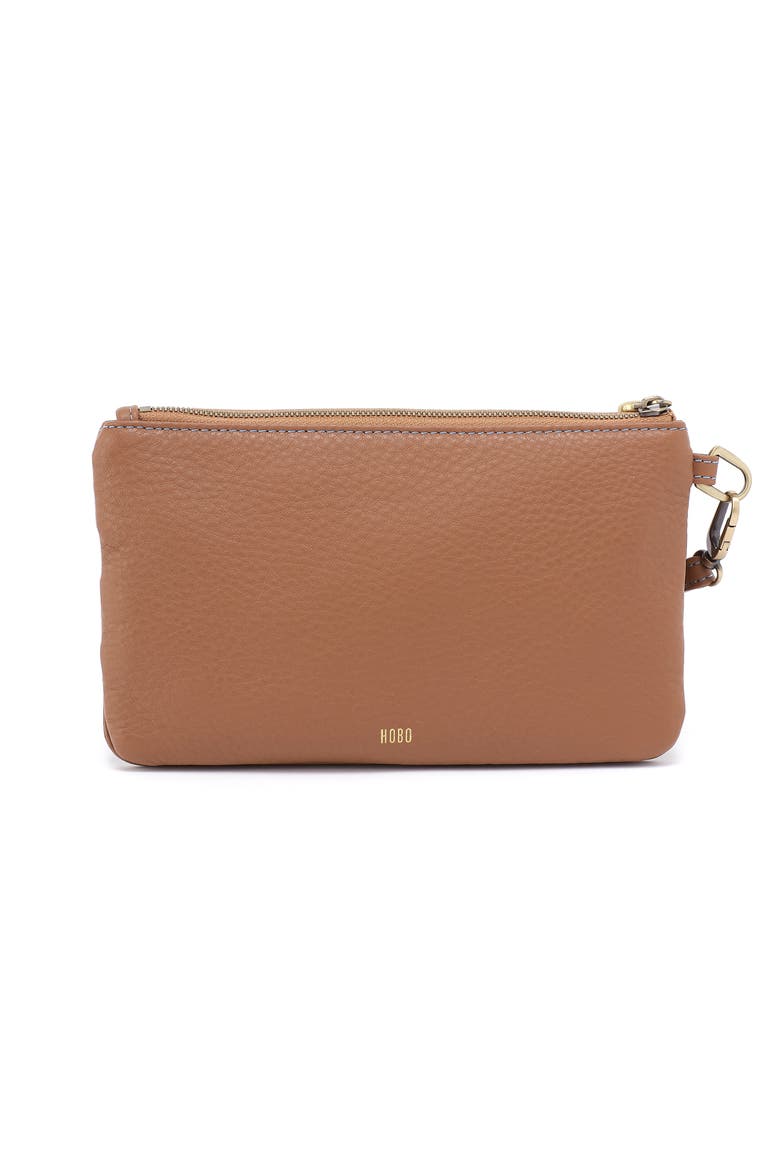 Goldie Leather Wristlet, Alternate, color, BROWN SUGAR
