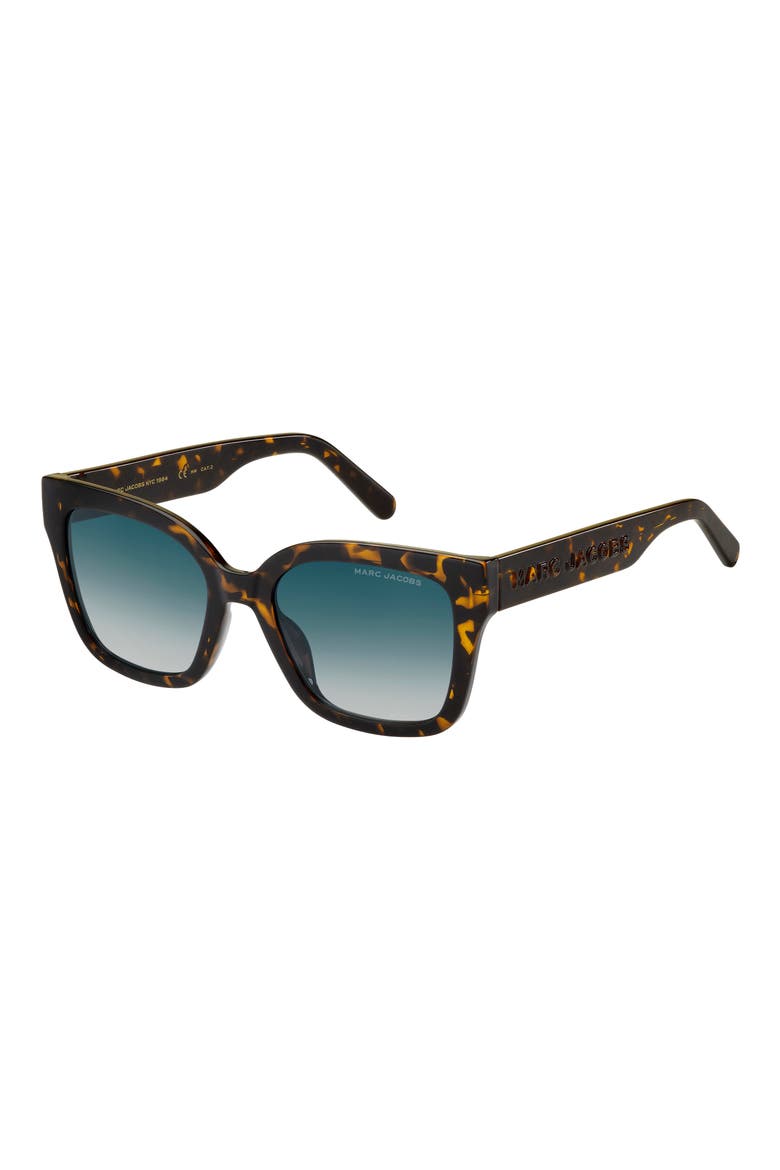 53mm Gradient Square Sunglasses, Alternate, color, HAVANA/ BLUE SHADED