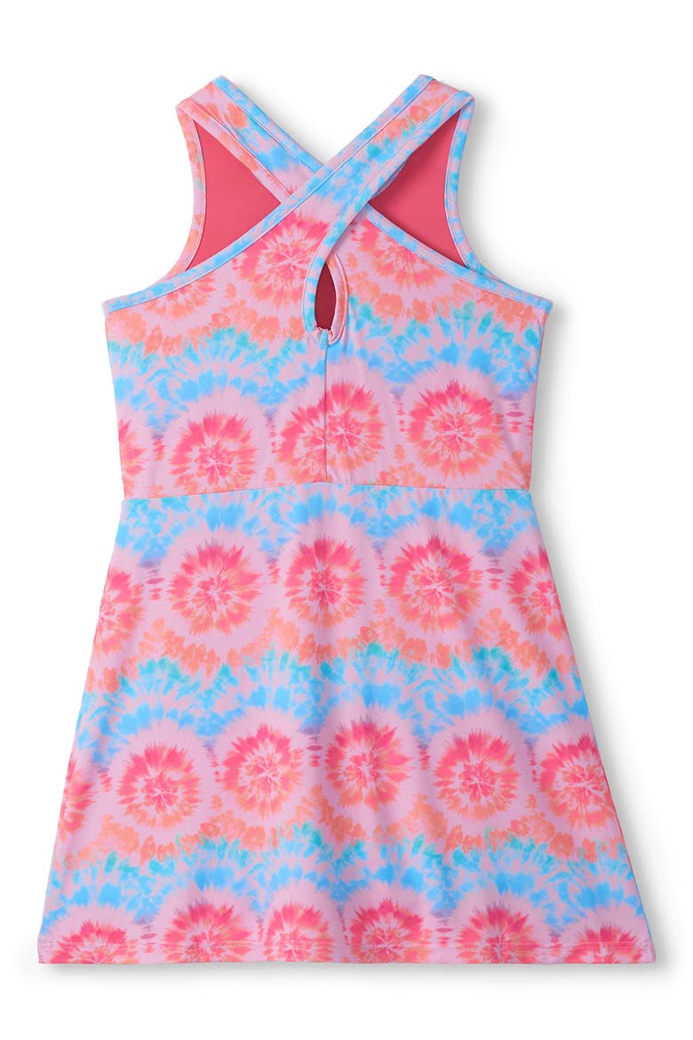 Kids' Starburst Tie Dye Active A-Line Dress, Alternate, color, PURPLE