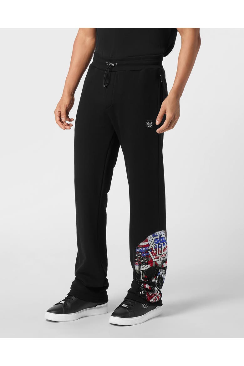 Tracksuit Trousers Skull America Men, Main, color, black