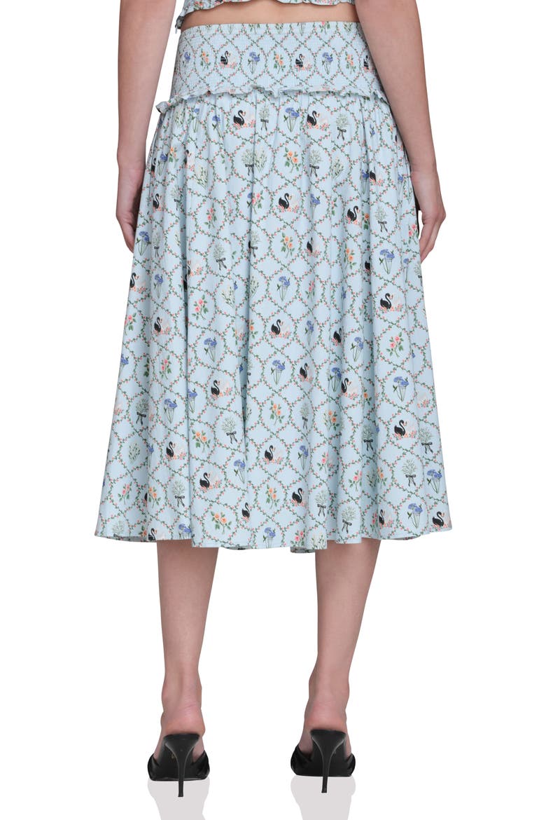 Smocked Circle Skirt, Alternate, color, BLUE SWAN