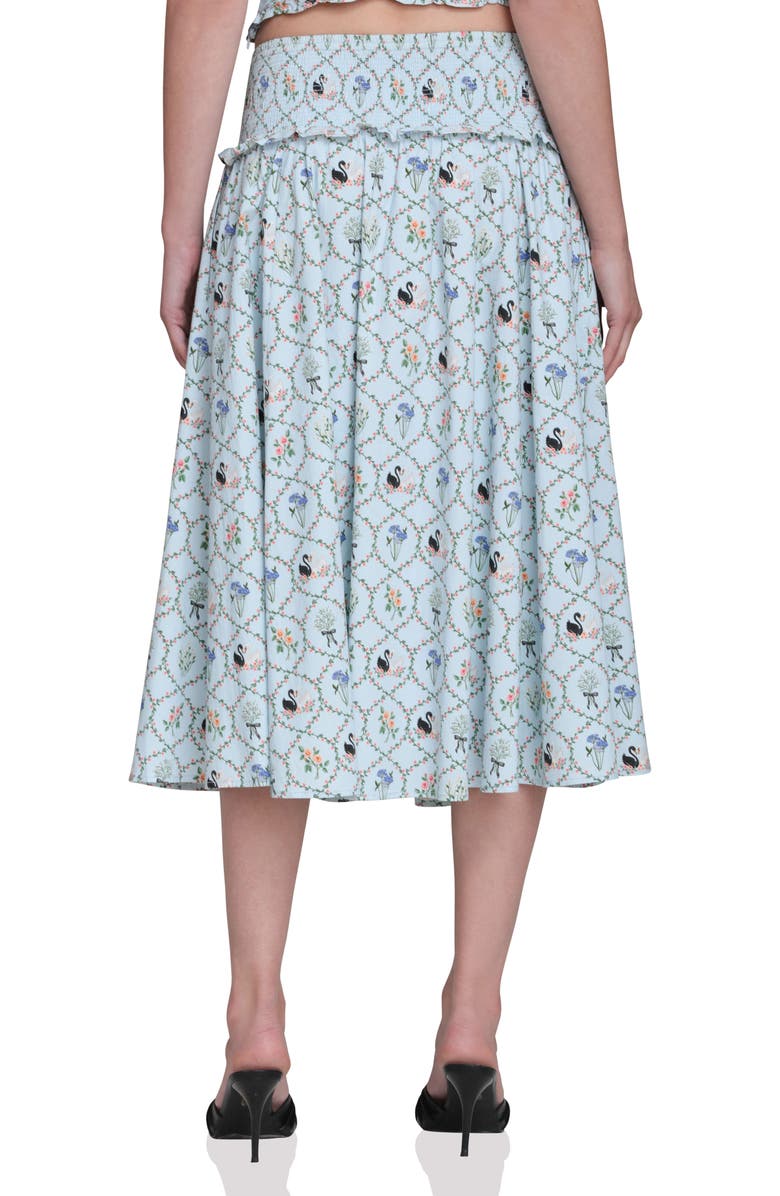 Avec Les Filles Smocked Circle Skirt, Alternate, color, Blue Swan