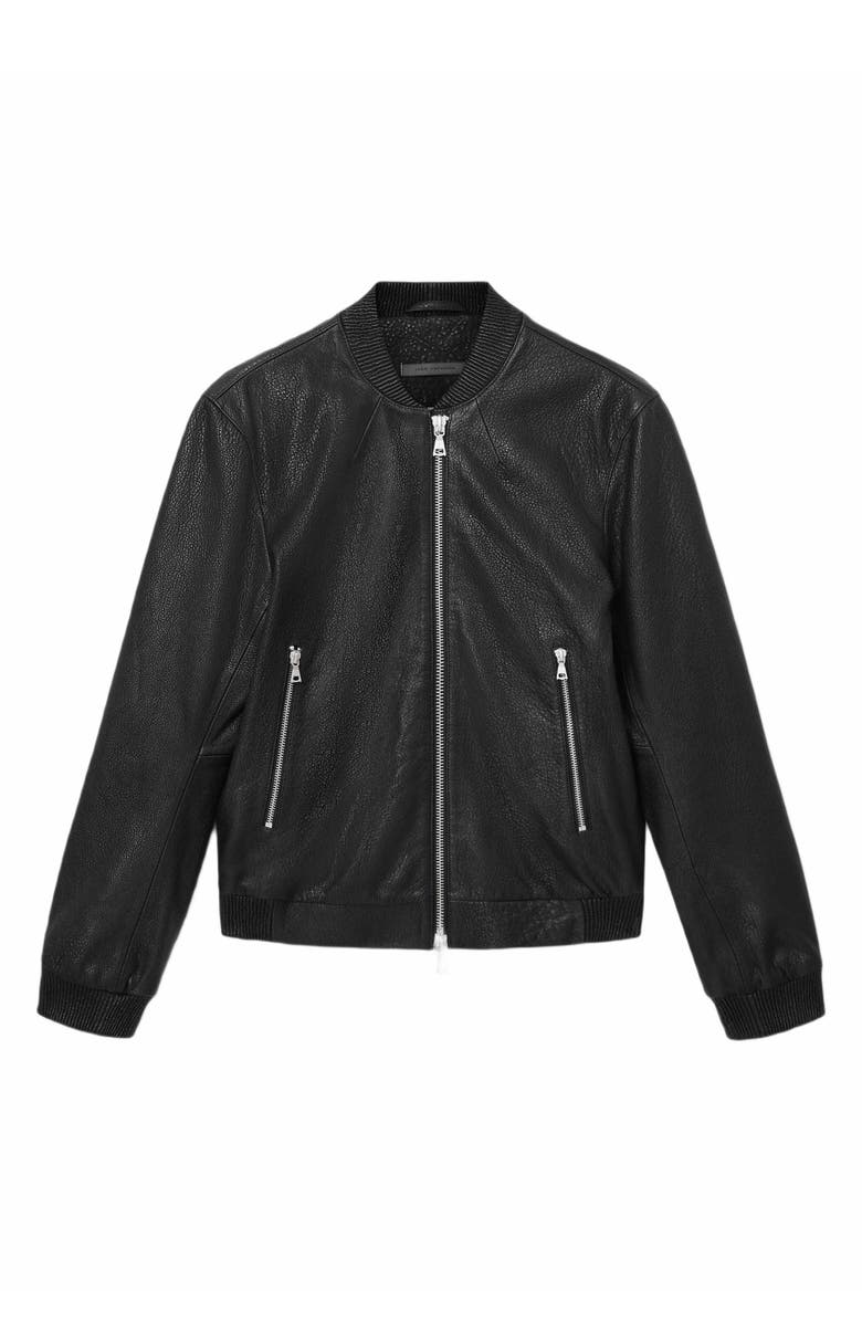 John Varvatos Xavier Leather Jacket, Alternate, color, Black