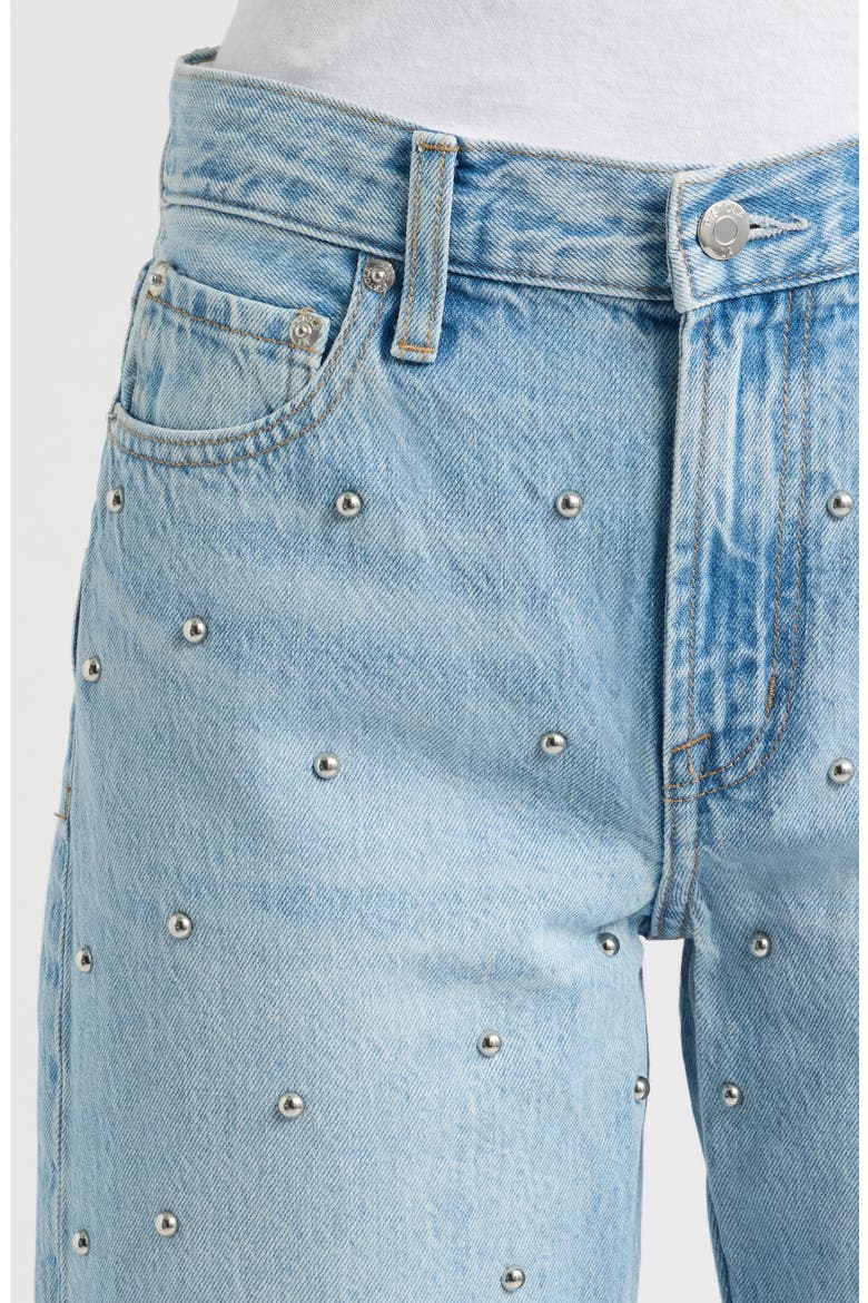 Lexi Distressed Studded Crop Barrel Jeans, Alternate, color, ARIES