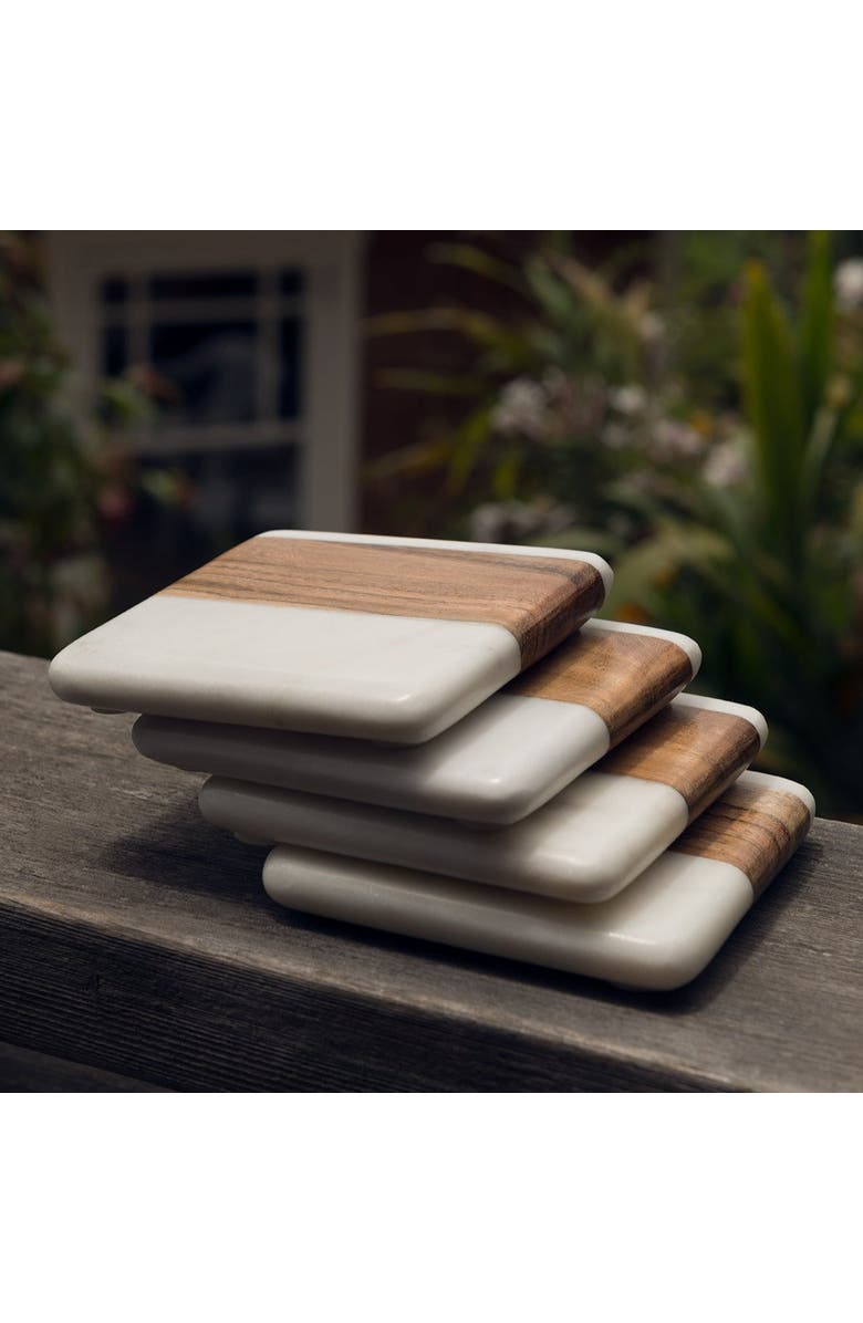 Be Home Pavia Square Coasters - Set of 4, Alternate, color, Marble