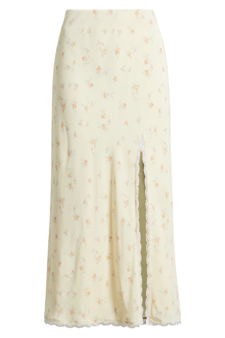 Silvia Floral Print Maxi Skirt, Alternate, color, LEMON HAZE