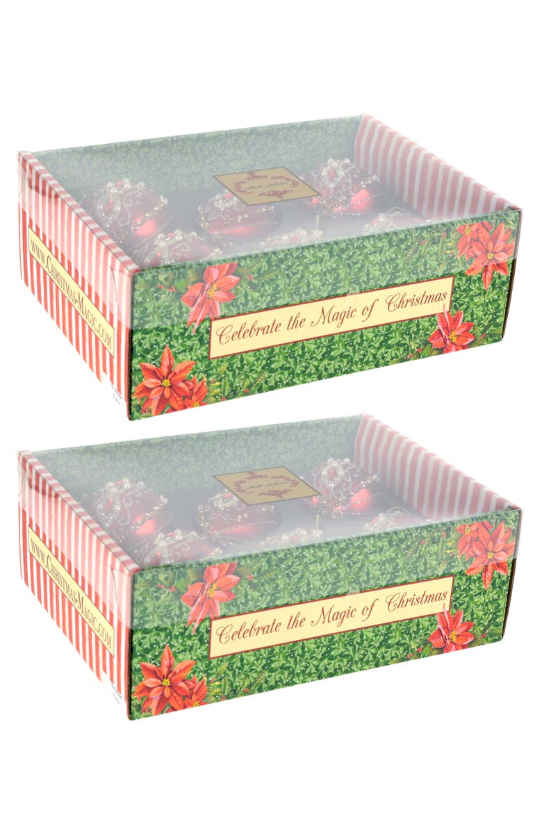 Mark Roberts Fancy Stripes Ornament, Set of 12, Alternate, color, Red