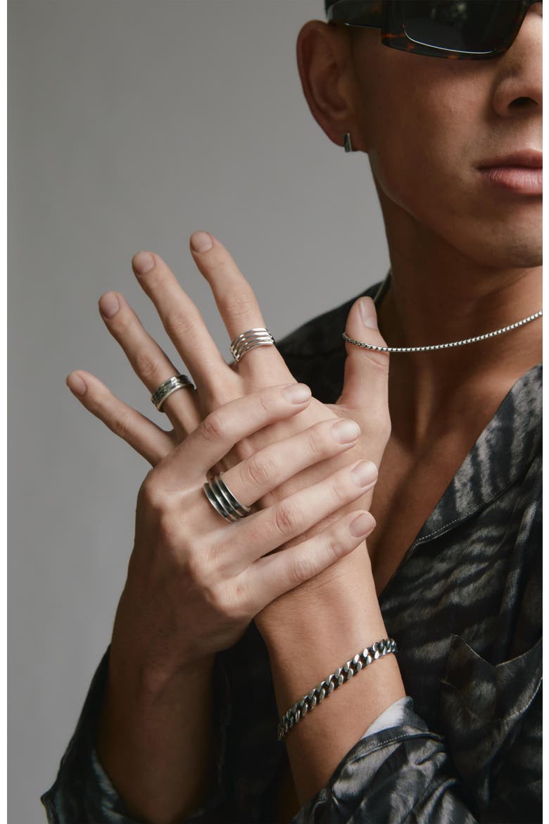 Cuban Chain Bracelet, Alternate, color, Silver