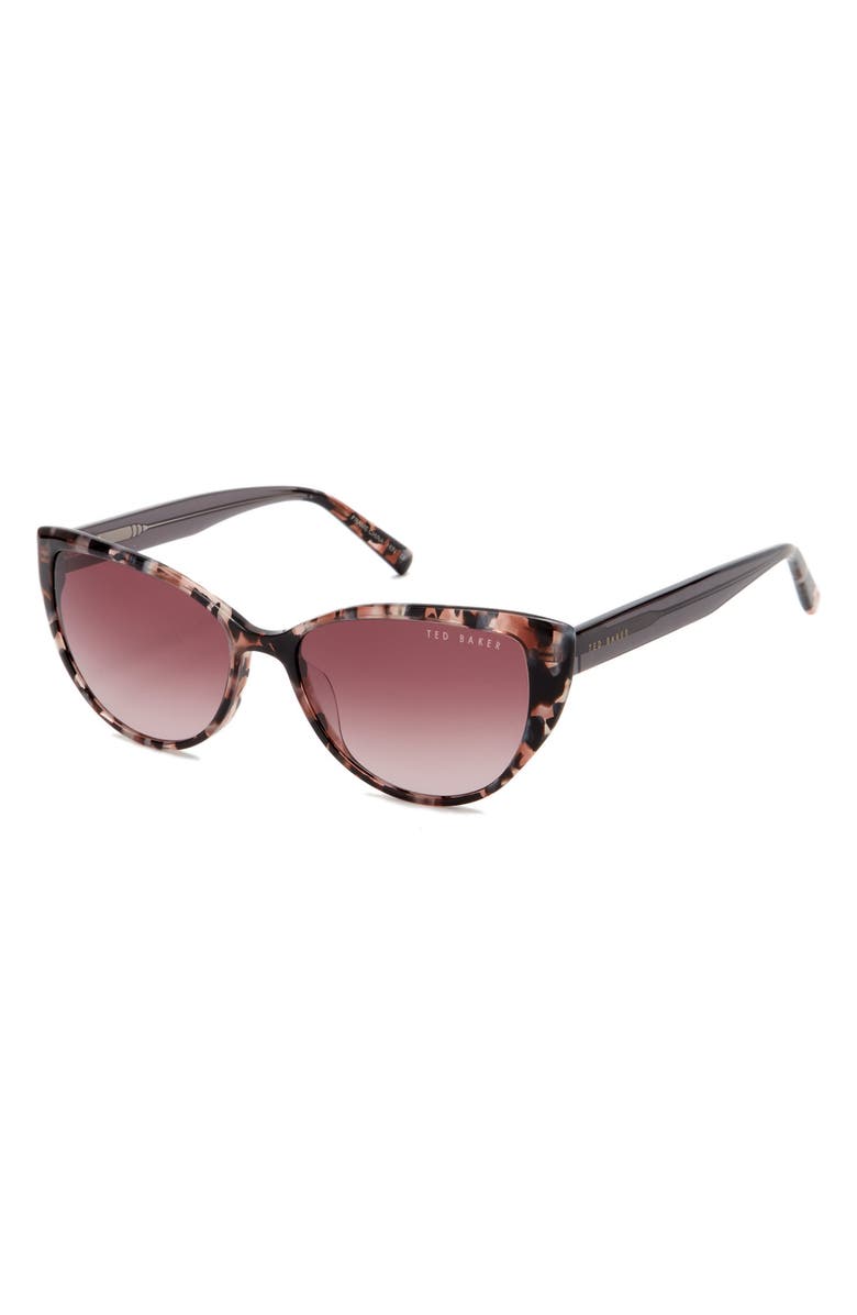 Ted Baker London 55mm Cat Eye Sunglasses, Alternate, color, Tortoise