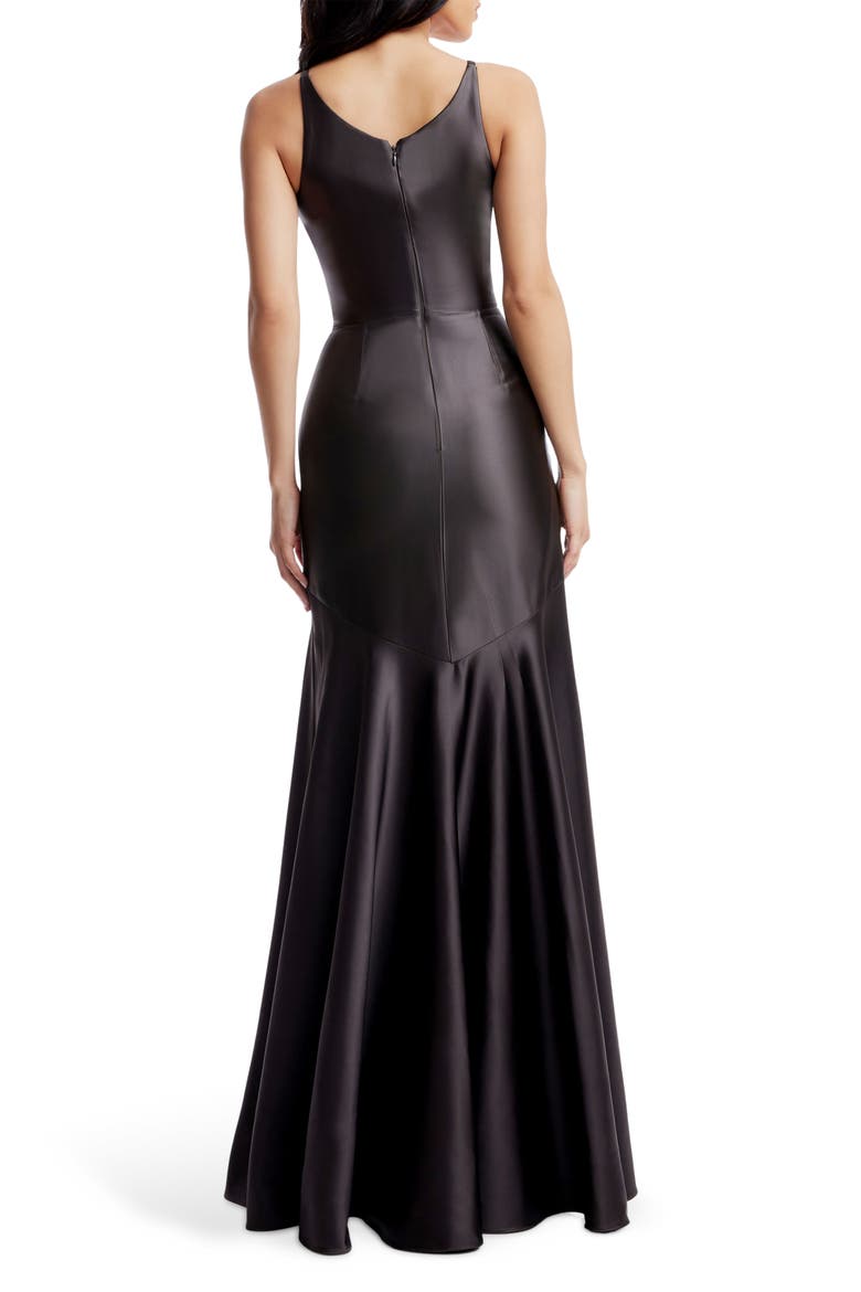 Shirley Stretch Satin Mermaid Gown, Alternate, color, MOCHA