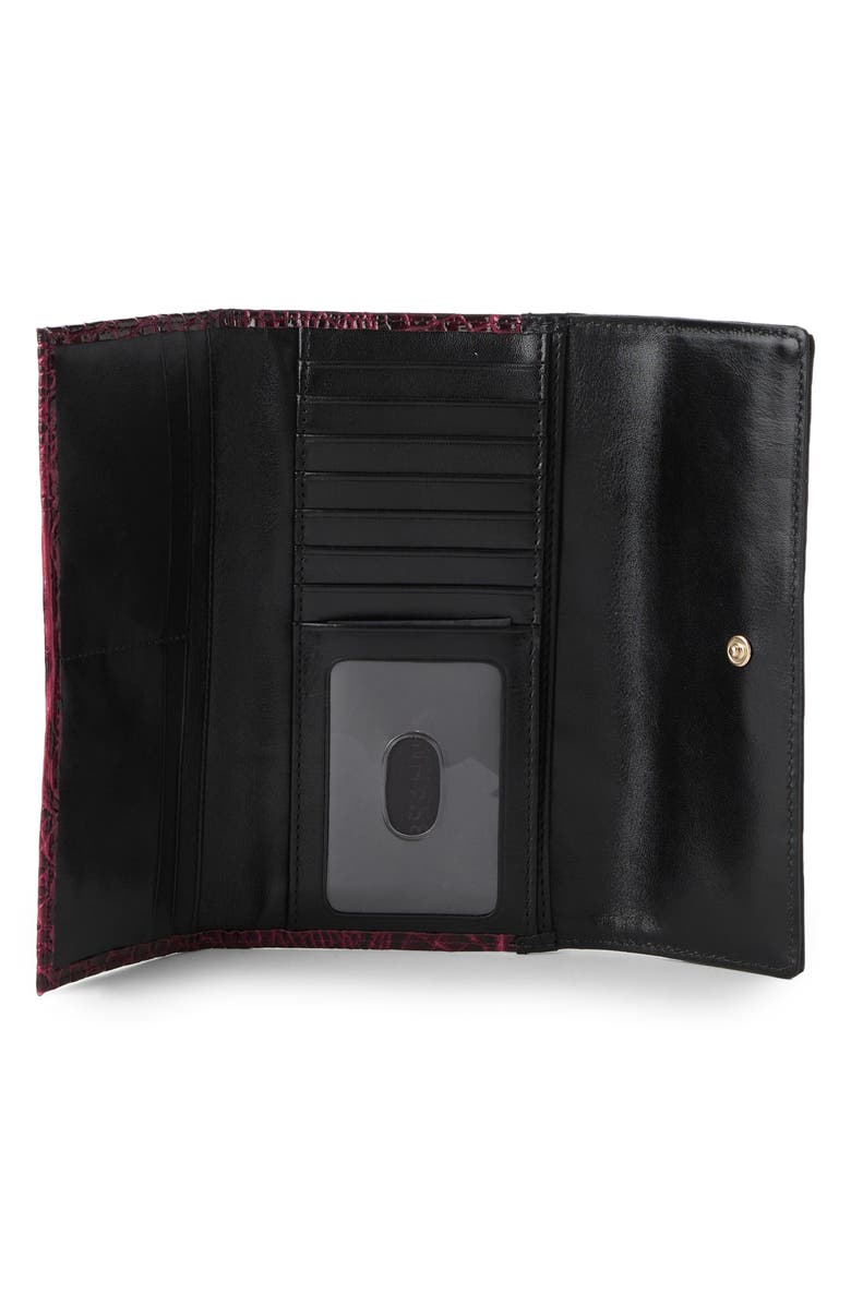 Brahmin Cordelia Croc Embossed Leather Trifold Wallet, Alternate, color,