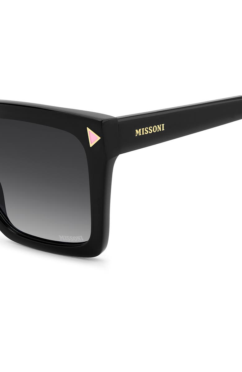 Missoni 55mm Gradient Square Sunglasses, Alternate, color, Black/ Dark Grey