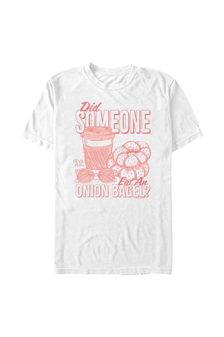 Men's The Devil Wears Prada Did Someone Eat an Onion Bagel  Graphic T-Shirt, Main, color, White