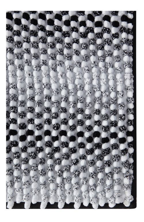 Vcny Home Heathered Stripe Memory Foam Bath Rug In Black