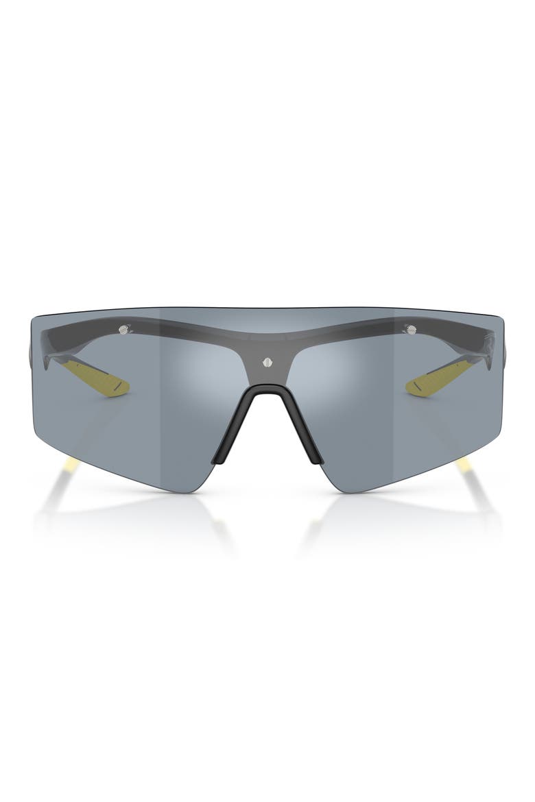 139mm Shield Wrap Sunglasses, Main, color, LIGHT BLUE SILVER