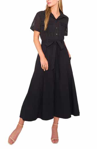Eyelet Embroidery Midi Shirtdress