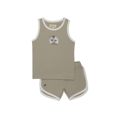 Printed Palm Trees Collection - Boys Tank and Shorts (Baby)