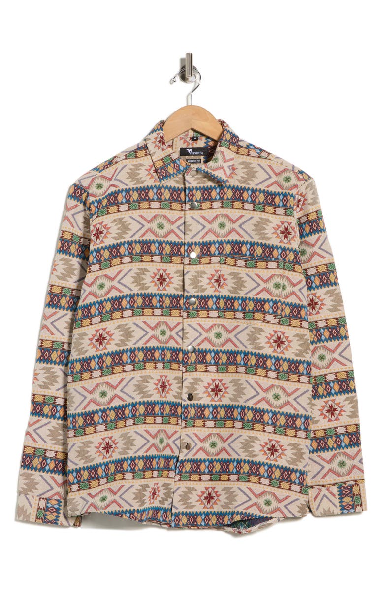 T.R. PREMIUM Tapestry Shirt Jacket, Alternate, color, Beige