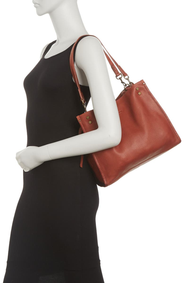 AMERICAN LEATHER CO. Lenox Leather Satchel, Main, color, Brandy Smooth