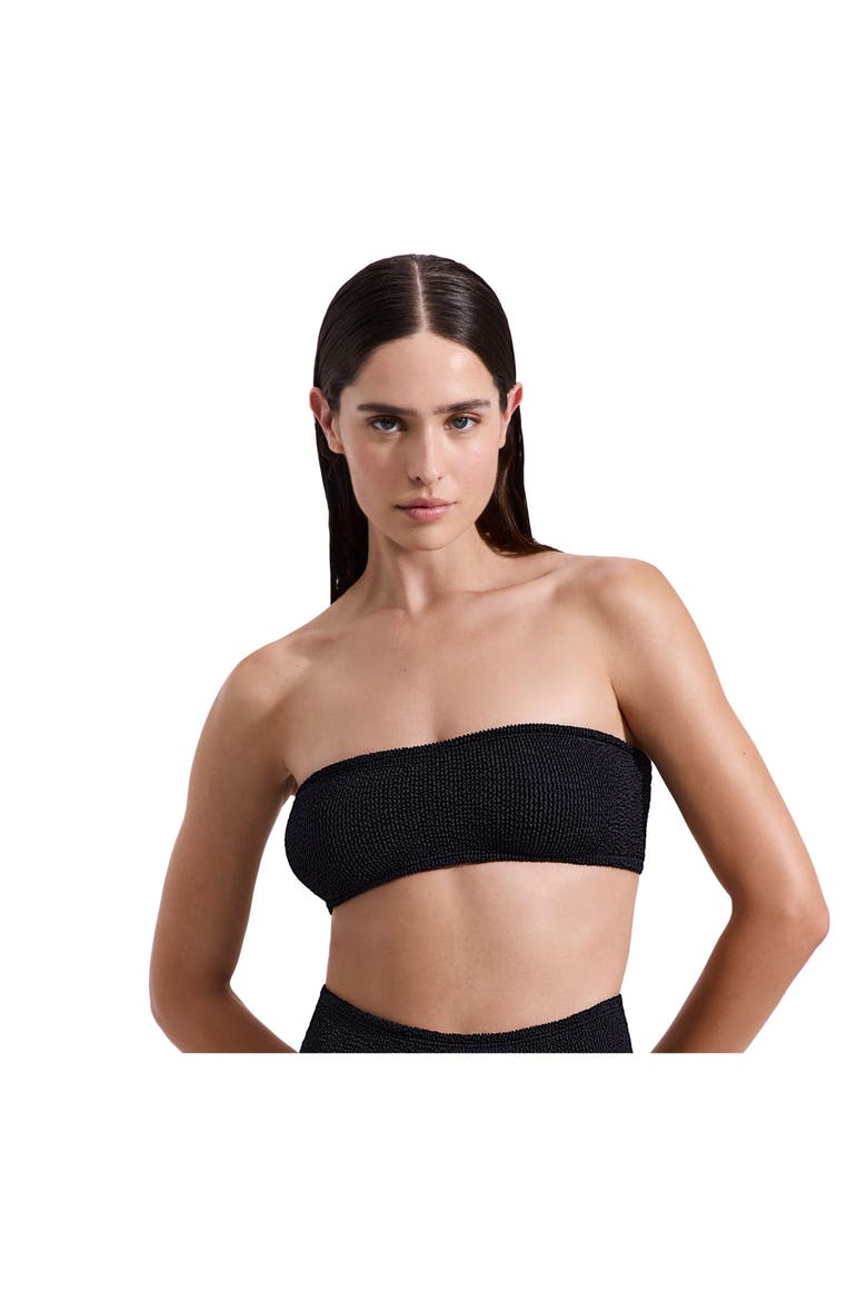 Tulum Bandeau Bikini Top, Alternate, color, Black