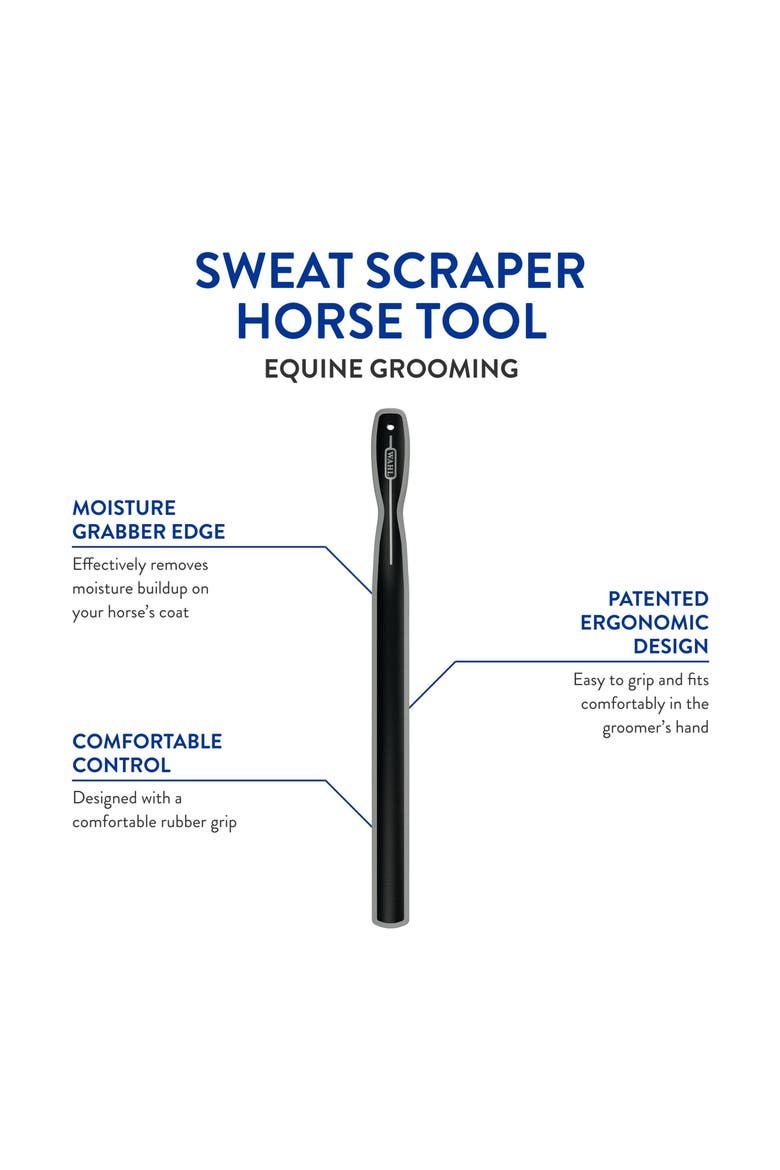 Equine Grooming Sweat Scraper Horse Tool, Alternate, color, Black