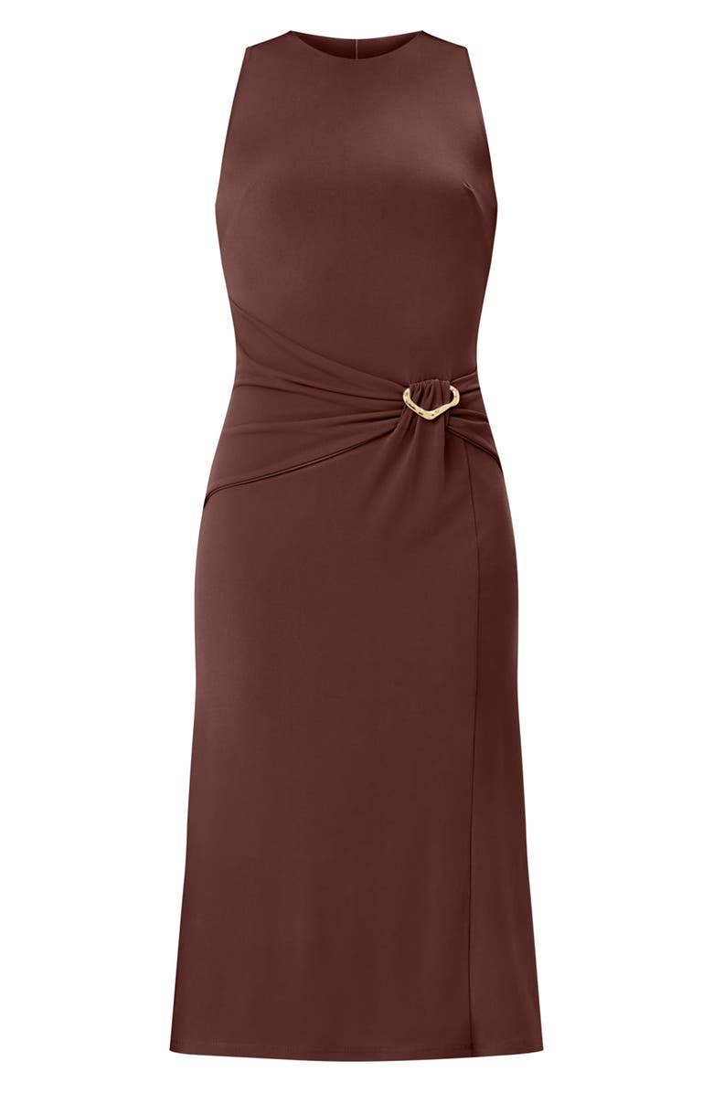 Herve Leger The Brooke Sleeveless Shift Dress, Alternate, color, Coffee