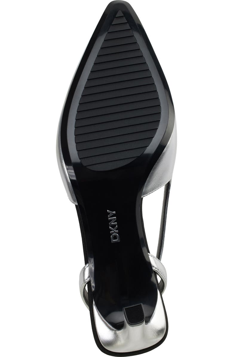 DKNY Carson Pointed Toe Slingback Pump, Alternate, color, Silver