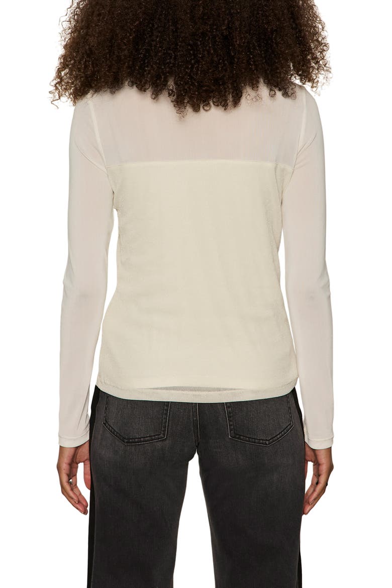 Sparkle Mesh Tee, Alternate, color, LIGHT OAT BEIGE