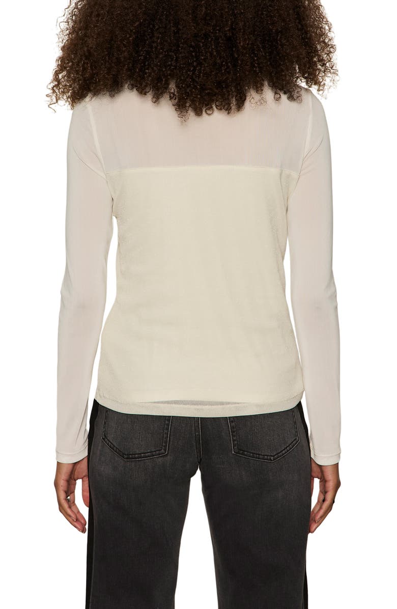 Sanctuary Sparkle Mesh Tee, Alternate, color, Light Oat Beige