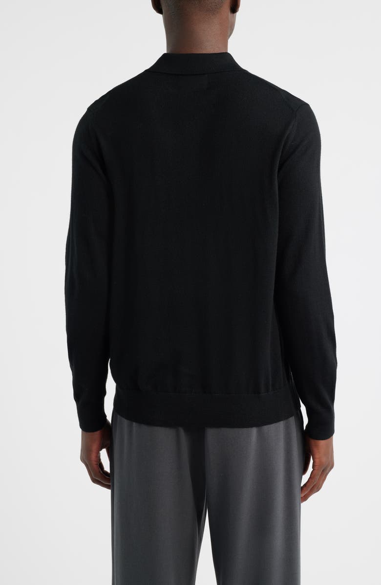NN07 Serge 6584 Long Sleeve Wool Blend Polo Sweater, Alternate, color, Black