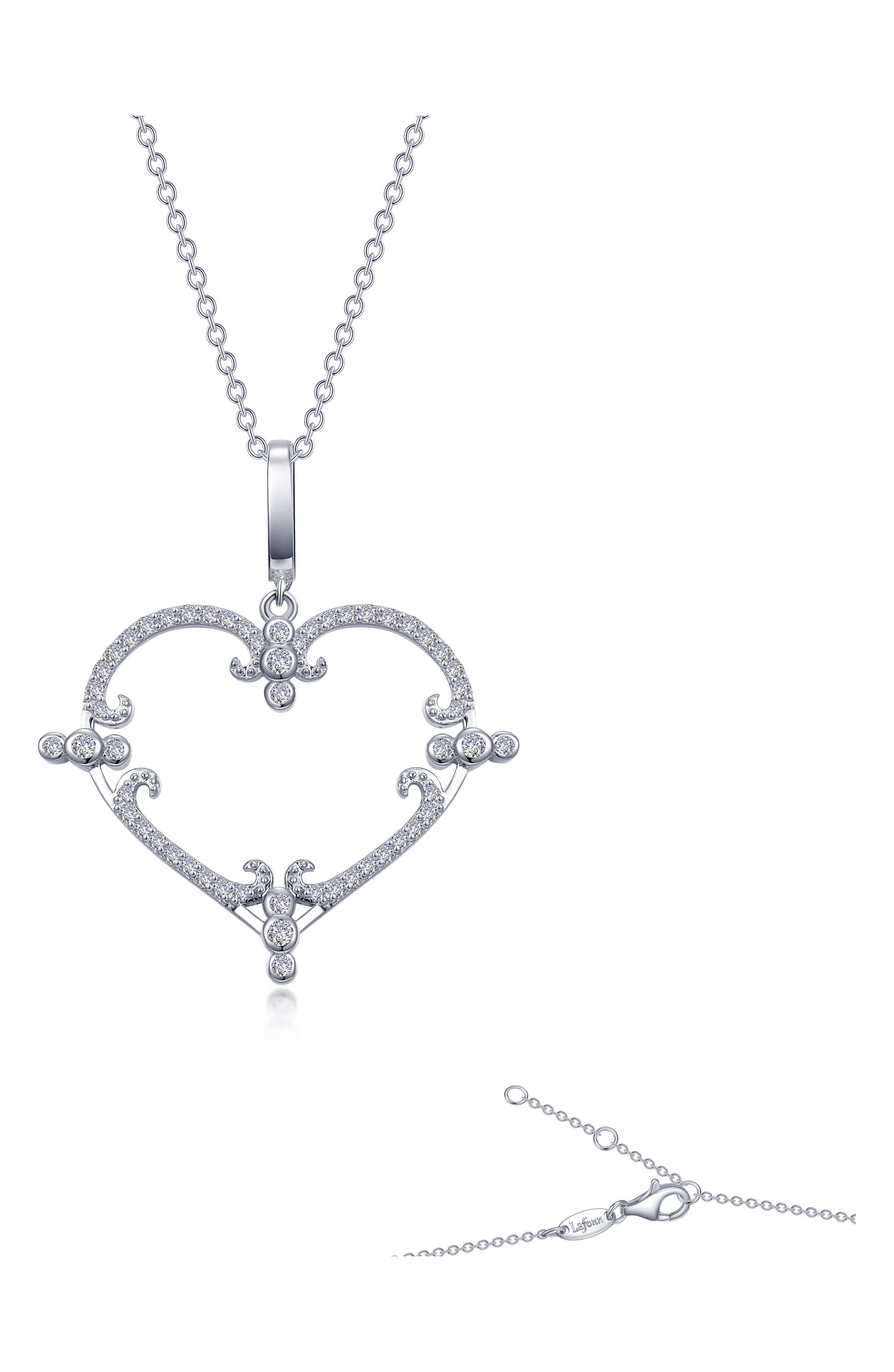 Lafonn Filigree Heart Pendant Necklace
