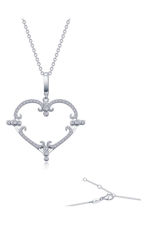 Filigree Heart Pendant Necklace