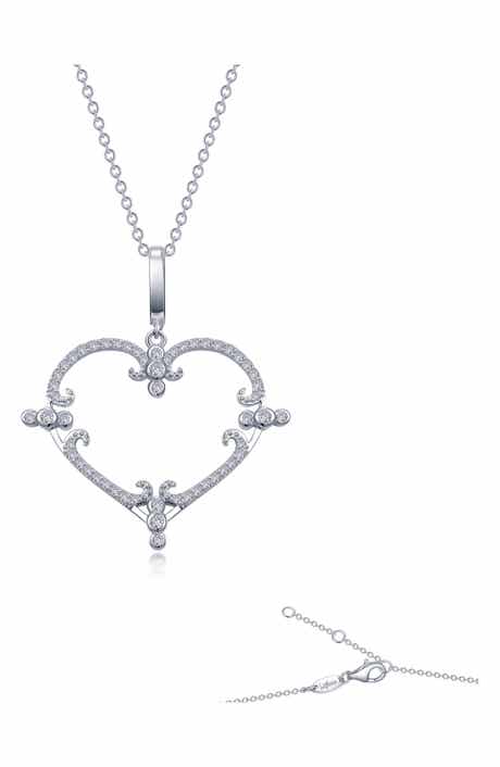 Lafonn Filigree Heart Pendant Necklace