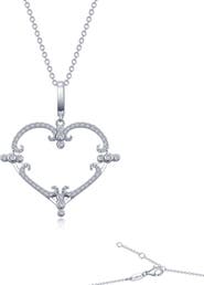 Lafonn Filigree Heart Pendant Necklace
