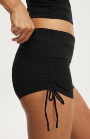COTTON ON BODY Women's Active Ultra Soft Tie Side Roll Over Micro Short