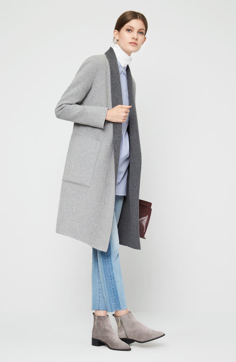 Soia & Kyo Double Face Wool Blend Long Wrap Coat, Main, color, 
