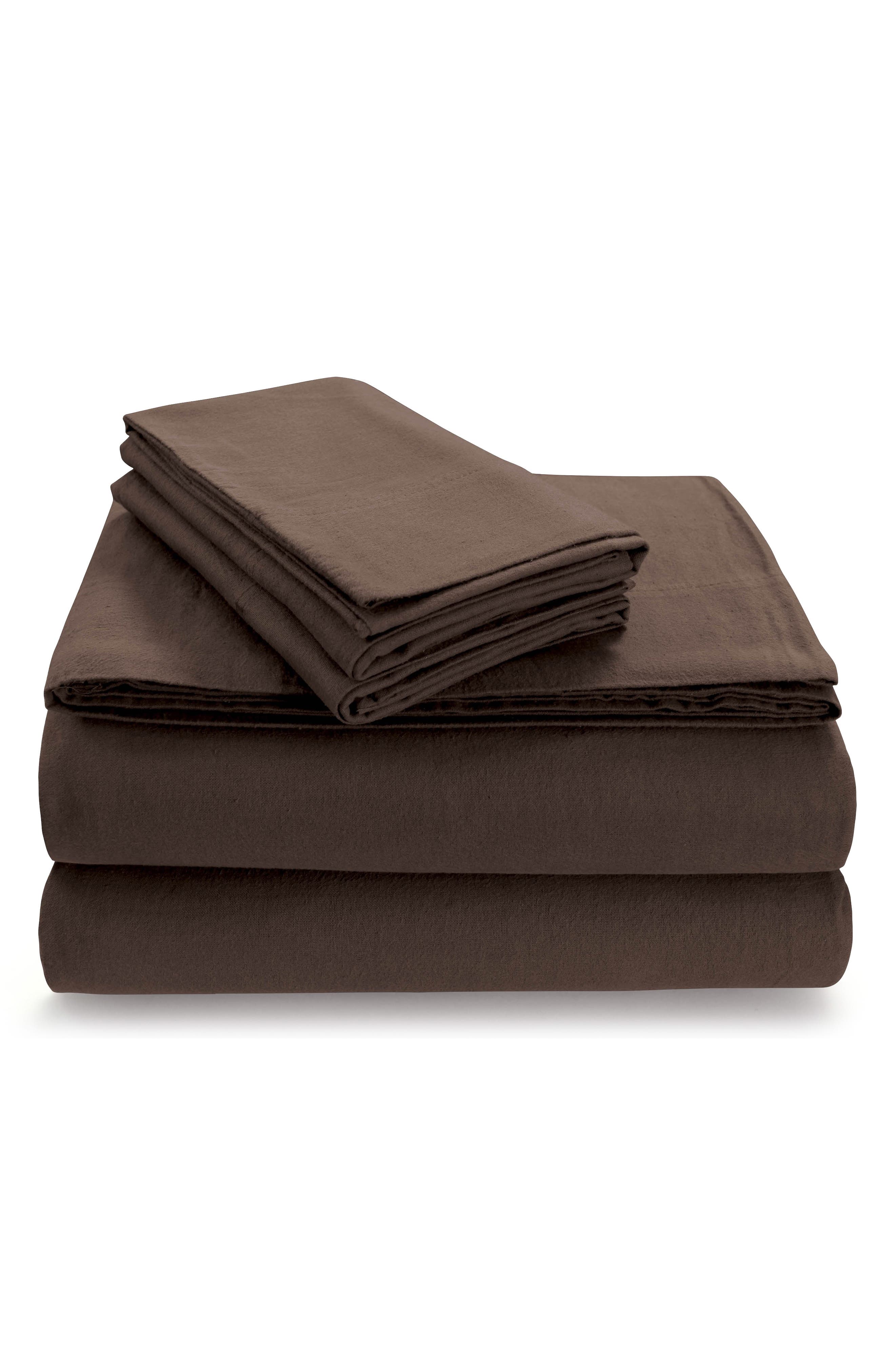 AZORES HOME Solid Flannel Sheet Set