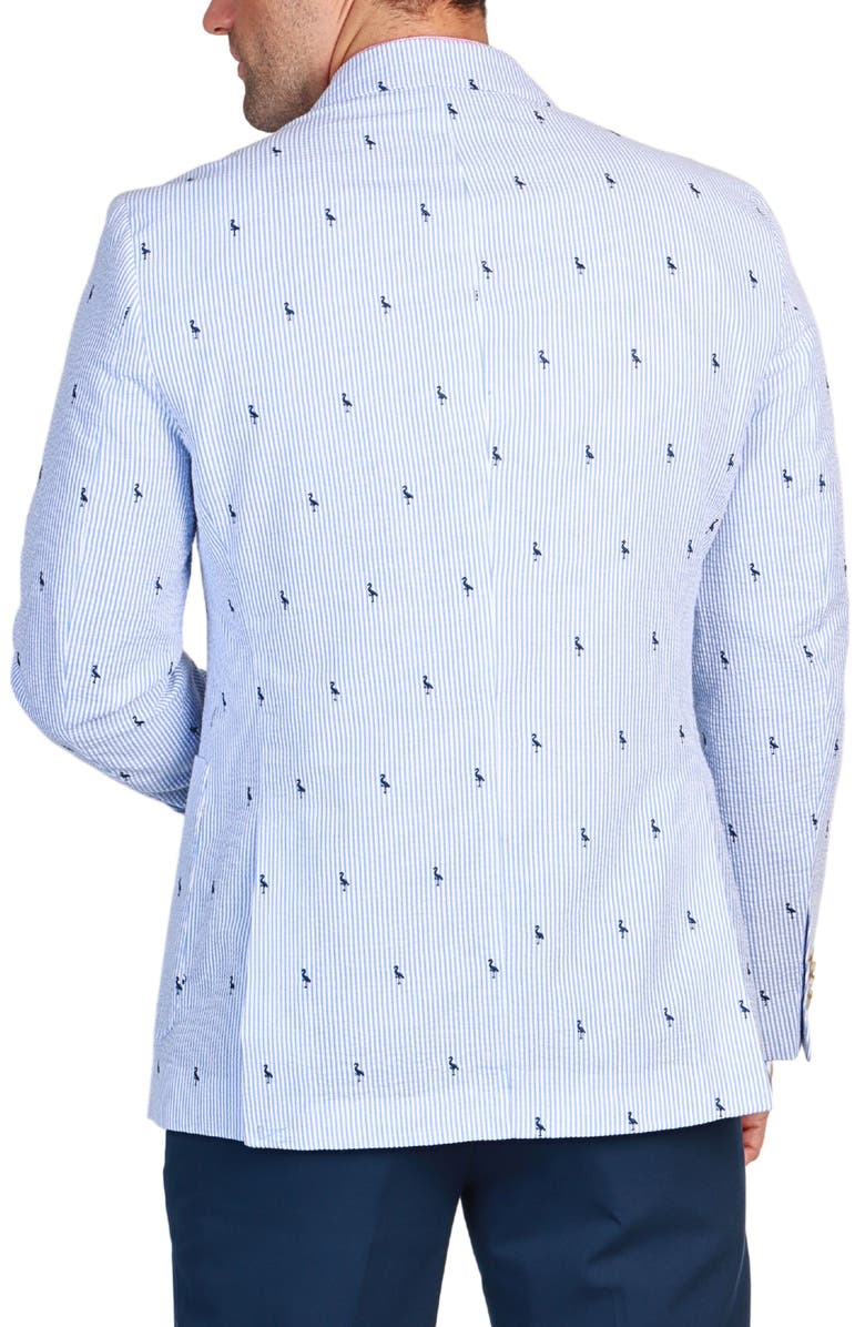 TailorByrd Pinstripe Seersucker Sport Coat, Alternate, color, Blue