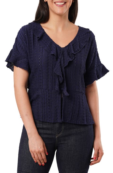Eyelet Ruffle Top