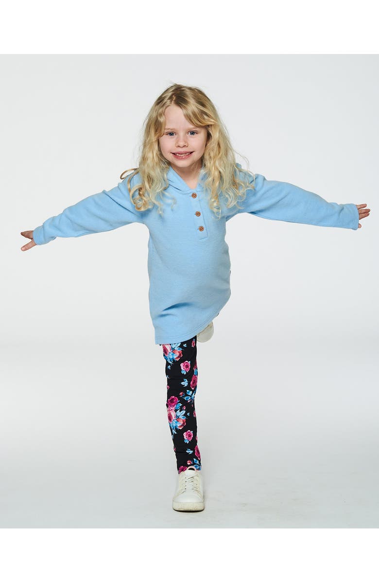 Deux par Deux Little Girl's Hooded Rib Tunic Light Blue, Alternate, color,