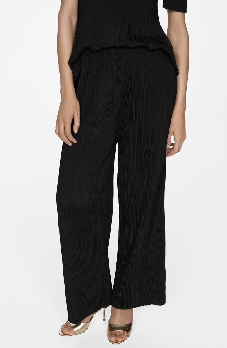 MANGO Pleated Wide Leg Pants, Main, color, 