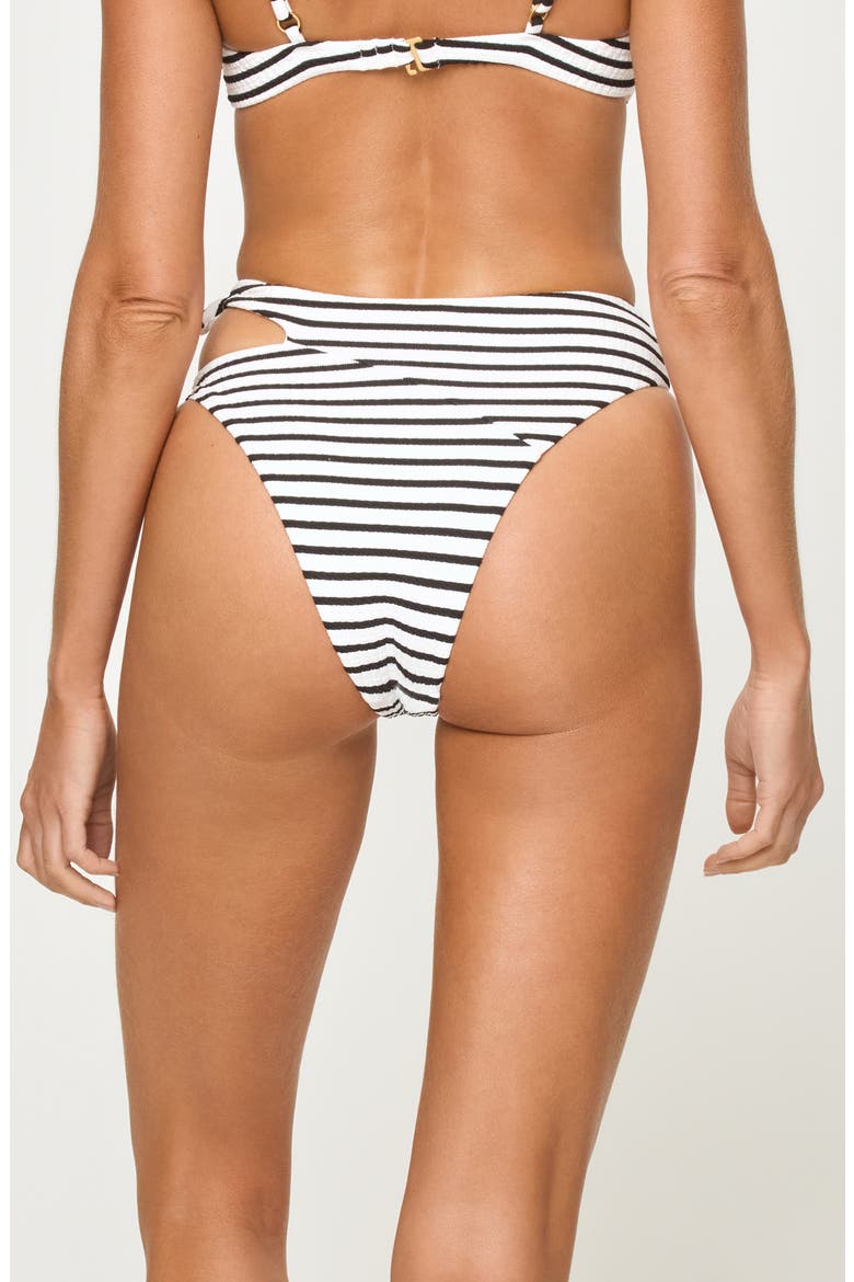 Jack Bitsy Cutout High Waist Bikini Bottoms, Alternate, color, SAIL ALONG STRIPE