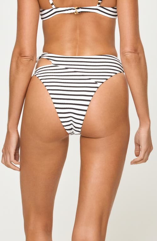 L*space Lspace Jack Bitsy Cutout High Waist Bikini Bottoms In Sail Along Stripe