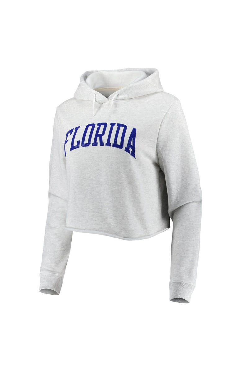 LEAGUE COLLEGIATE WEAR Women's League Collegiate Wear Ash Florida Gators 2-Hit 1636 Cropped Pullover Hoodie, Alternate, color, 