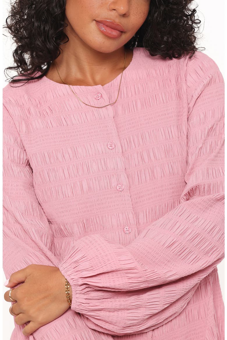Amaya Smock Detail Long Sleeve Minidress, Alternate, color, PINK