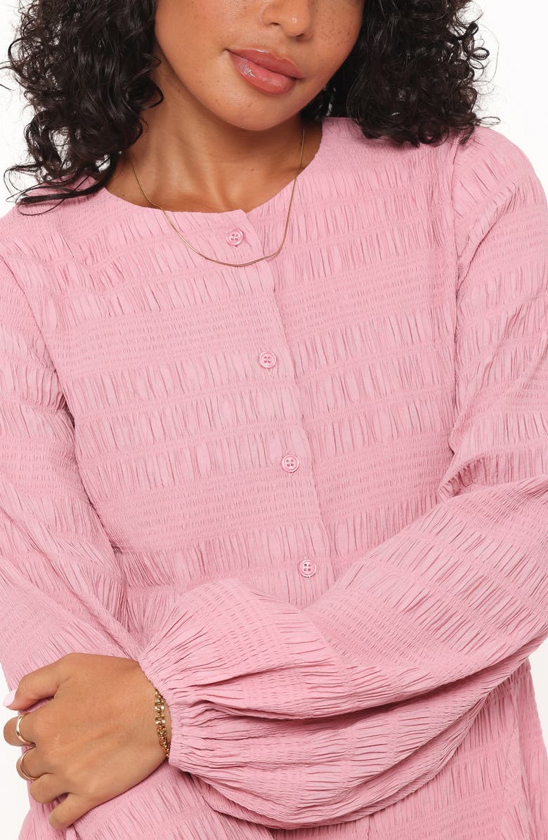Petal & Pup Amaya Smock Detail Long Sleeve Minidress, Alternate, color, Pink