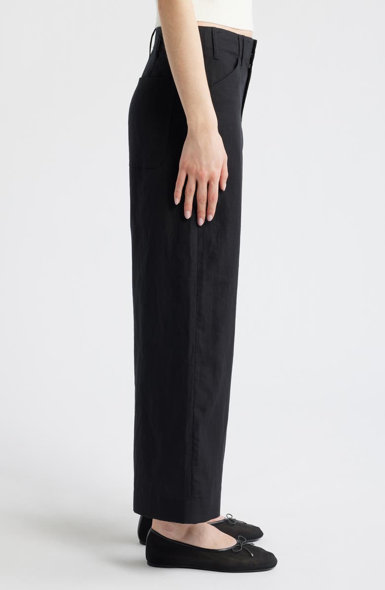 rag & bone Allison Ankle Wide Leg Pants, Alternate, color, Black