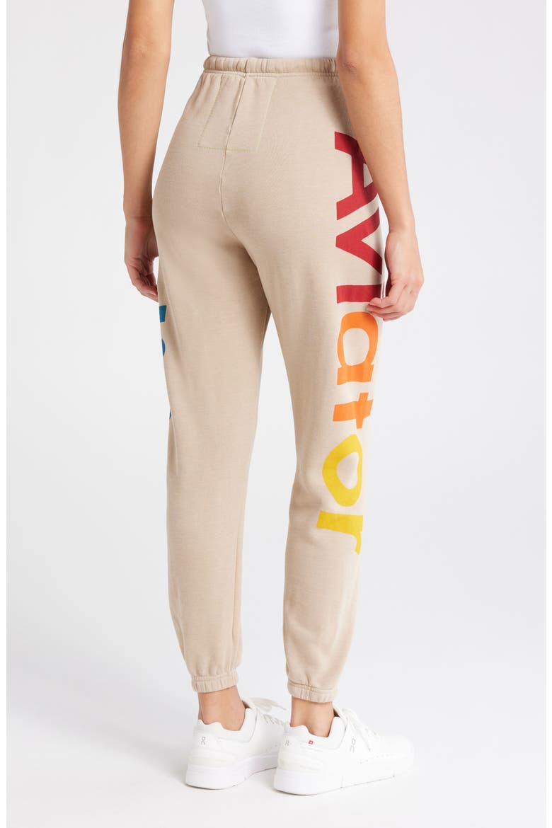 Rainbow Logo Sweatpants, Alternate, color, SAND